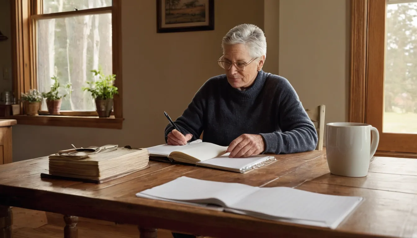 A homeowner reviewing a written septic estimate at the kitchen table