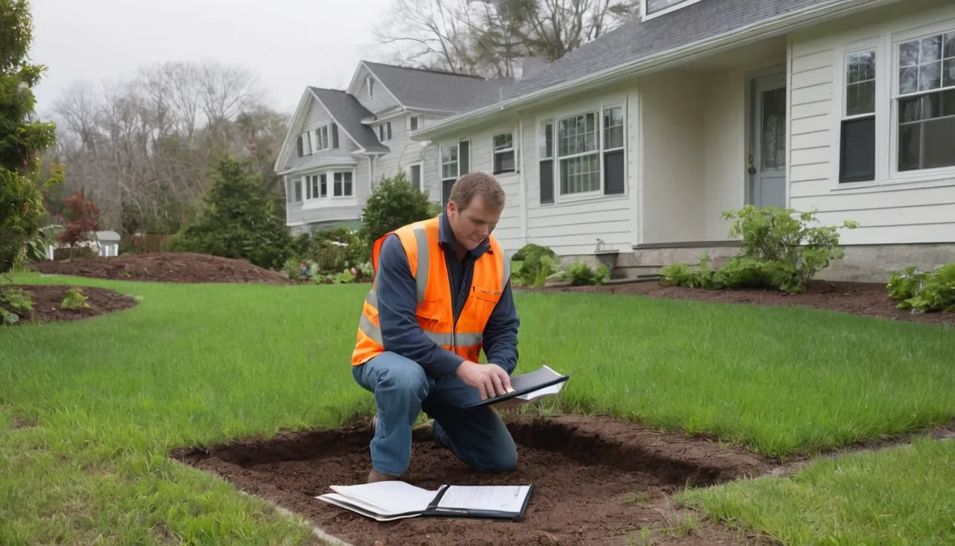 Local septic provider inspecting a yard access lid for a home in Camden