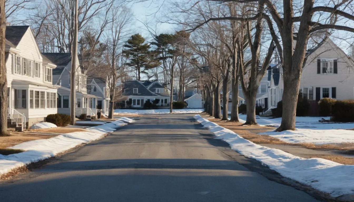 A residential street in the Camden area with older homes and winter trees